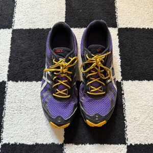 ASICS Women's Purple and Yellow Running Shoes
